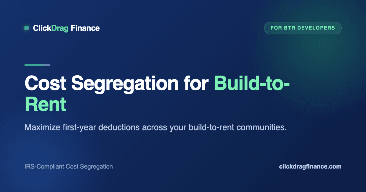 Build-to-rent community of single-family rental homes eligible for accelerated depreciation